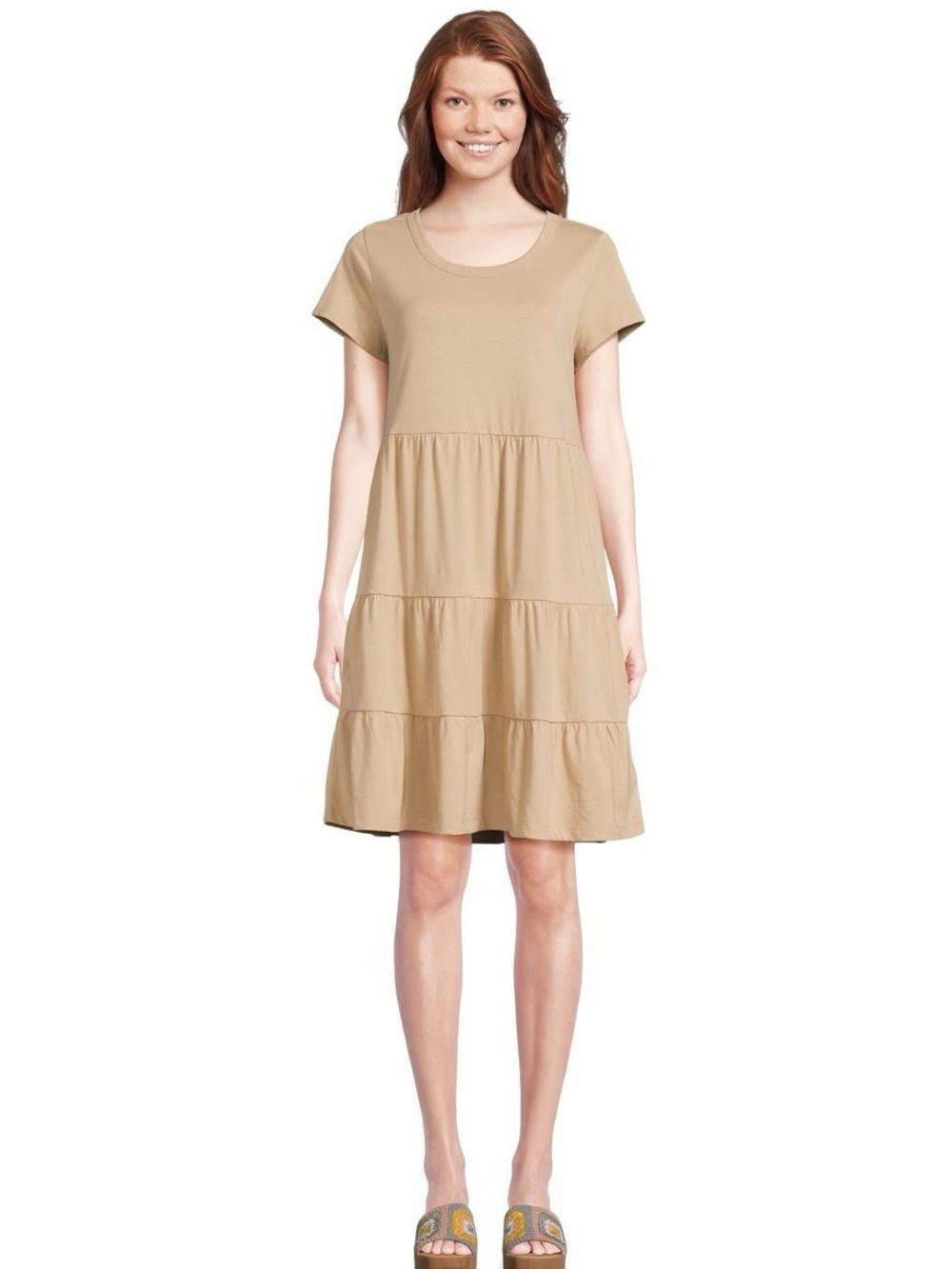 NWT Time and Tru Tiered Cotton Dress Size Medium